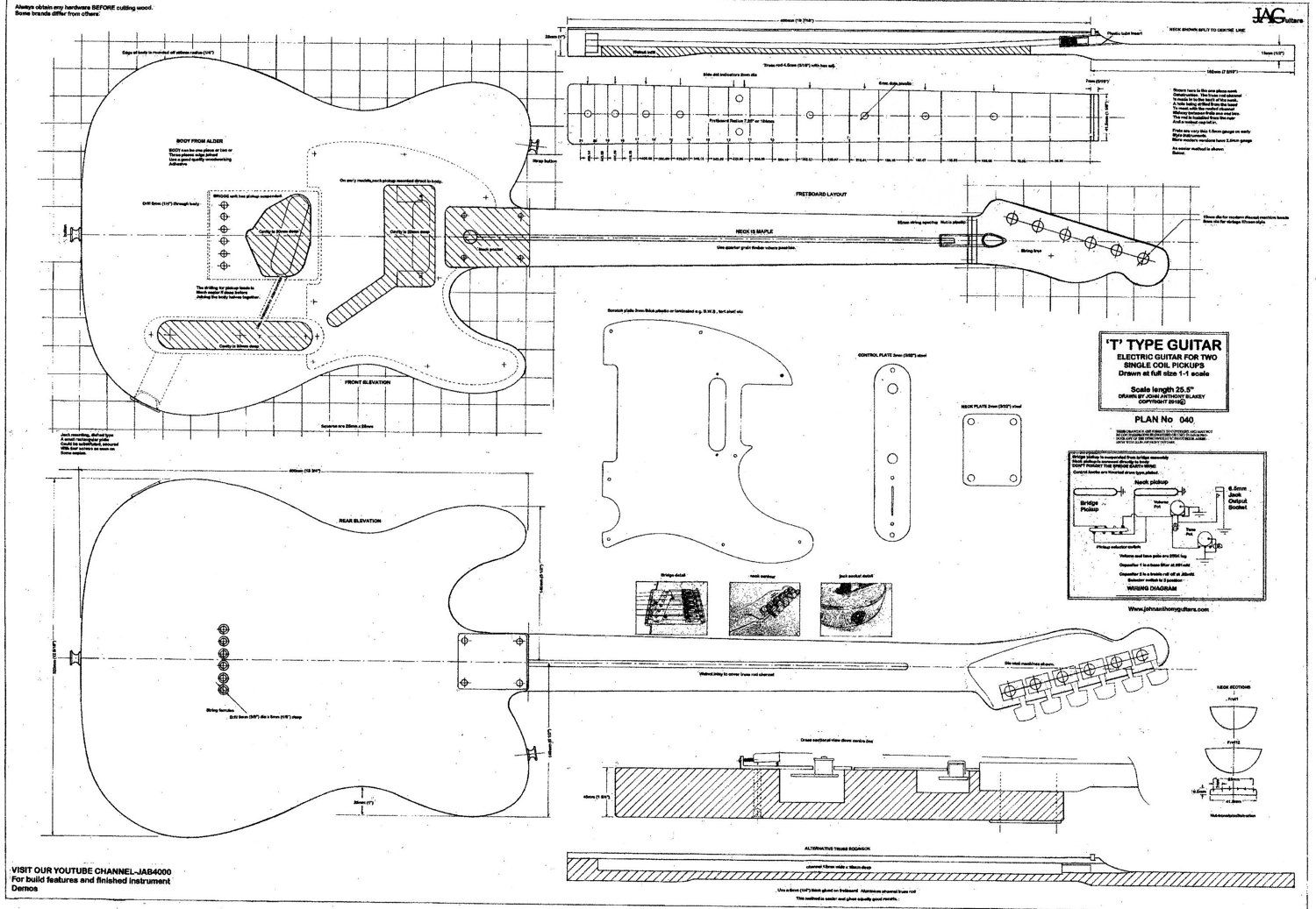 telecaster template dwg